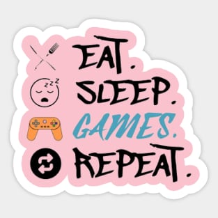 Eat Sleep Games Repeat Sticker